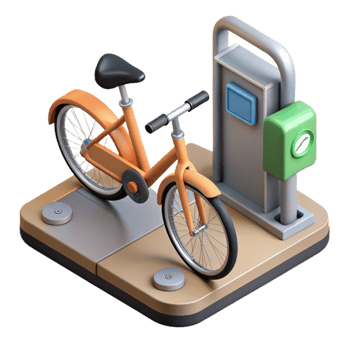 dramatic modern Bike Sharing Station Isometric Transparent Background genuine png