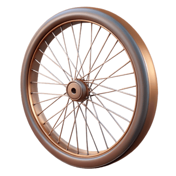 stunning artistic Bike Wheel with Spokes Close Up on Transparent Background detailed png