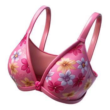 dramatic abstract Bikini Top Pink Floral Print Cutout exclusive png