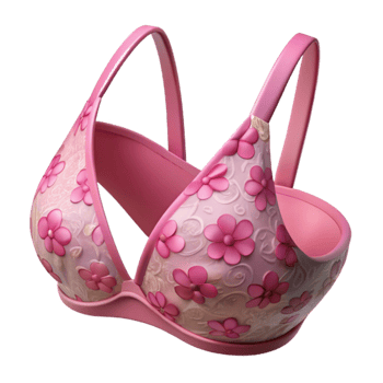 vibrant vintage Bikini Top Pink Floral Print Cutout detailed png