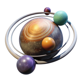 wonderful modern Binary Star System with Planets with Orbital Paths genuine png