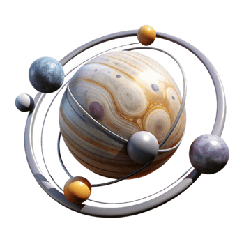 beautiful modern Binary Star System with Planets with Orbital Paths premium png