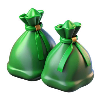 vibrant creative Biodegradable Trash Bags with Green Tie Cutout high quality png