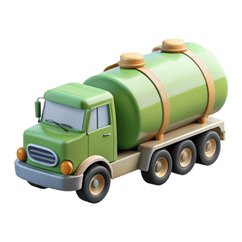 stunning abstract Biofuel Tanker Truck Side Angle Transparent Background detailed png