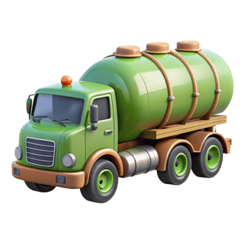 beautiful rustic Biofuel Tanker Truck Side Angle Transparent Background exclusive png