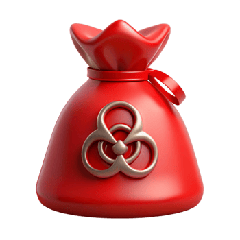 dramatic artistic Biohazard Bag Red with Biohazard Symbol Transparent genuine png