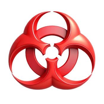 dramatic modern Biohazard Symbol Red with Three Circles Cutout genuine png