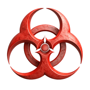 elegant abstract Biohazard Symbol Red with Three Circles Cutout exclusive png