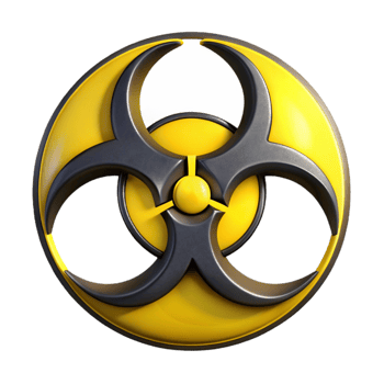 vibrant minimalist Biohazard Symbol Yellow Black Cutout detailed png