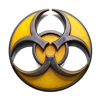 vibrant classic Biohazard Symbol Yellow Black Cutout professional png