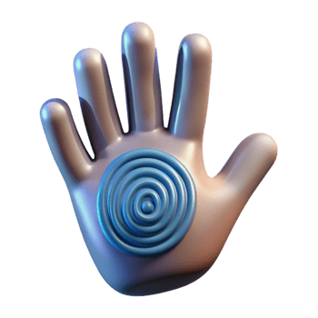 vibrant minimalist Biometric Hand Scanner Close Up View Transparent Element png
