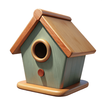 impressive contemporary Birdhouse on Transparent Background detailed png