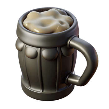 magnificent modern Black Beer in Ceramic Mug Transparent Background professional png