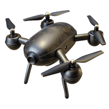 impressive minimalist Black Drone Descending Transparent Background exclusive png