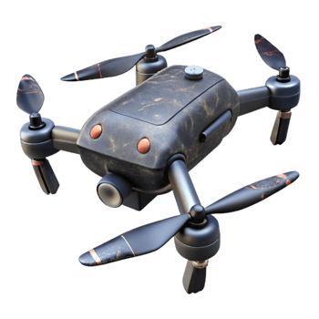 impressive creative Black Drone Descending Transparent Background genuine png