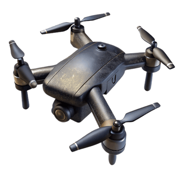 extraordinary minimalist Black Drone Top View Transparent Cutout Element premium png