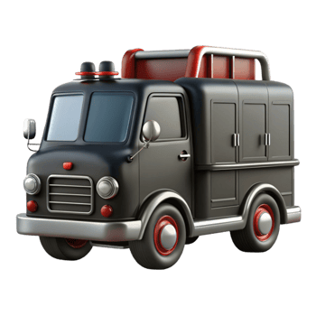 elegant abstract Black Firetruck Side View high quality png