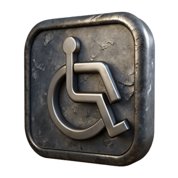 beautiful modern Black Handicap Parking Sign original png