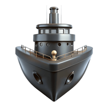 wonderful traditional Black Icebreaker Ship Front View Transparent Cutout Element professional png