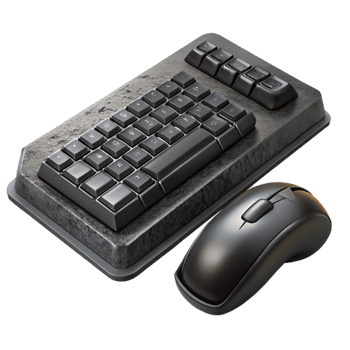 impressive artistic Black Keyboard and Mouse Set on Transparent Background professional png