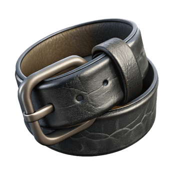 impressive rustic Black Leather Belt on White professional png