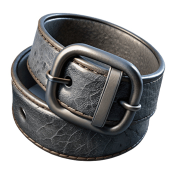 impressive minimalist Black Leather Belt on White png