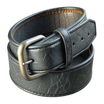 serene creative Black Leather Belt on White genuine png
