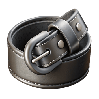 beautiful contemporary Black Leather Belt Silver Buckle Cutout authentic png