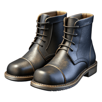 dramatic modern Black Leather Boots Studio Lighting exclusive png