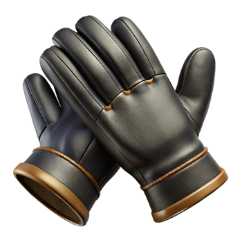 beautiful modern Black Leather Gloves Element authentic png