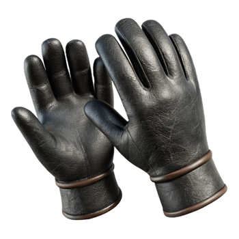 wonderful minimalist Black Leather Gloves on White authentic png
