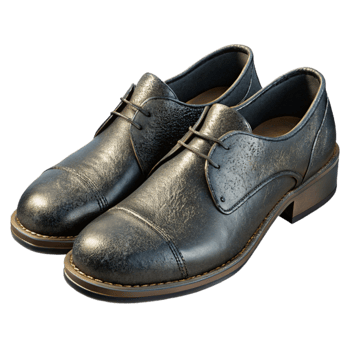 extraordinary vintage Black Leather Shoes on White exclusive png