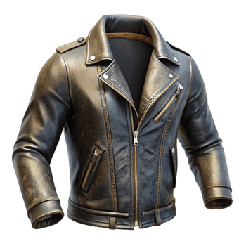 wonderful rustic Black Leather Jacket Detail on White exclusive png