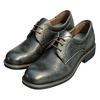 elegant modern Black Leather Shoes on White authentic png