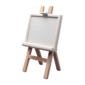 wonderful modern Blank White Canvas on Easel Transparent Background detailed png