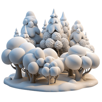 magnificent minimalist Blizzard Snow Covered Trees White Transparent Element high quality png