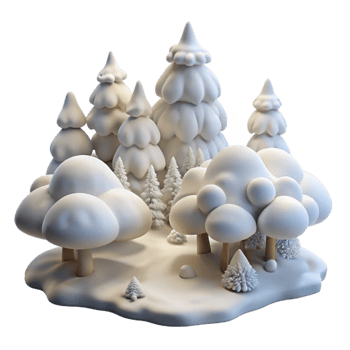 beautiful creative Blizzard Snow Covered Trees White Transparent Element png