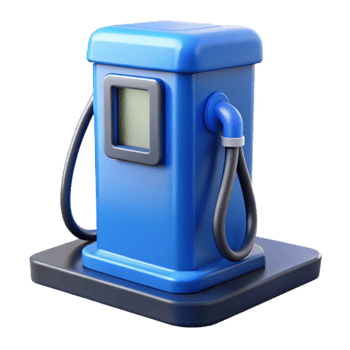 serene vintage Blue Charging Station Side View Cutout Transparent Background premium png