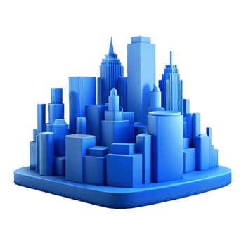 impressive vintage Blue City Skyline Silhouette png