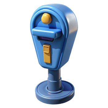 magnificent classic Blue Parking Meter Front View high quality png