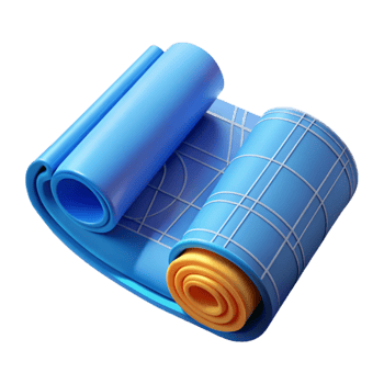 elegant creative Blueprints Rolled Up Element high quality png