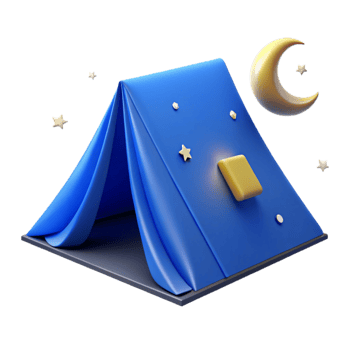 stunning minimalist Blue Tent Under Starry Night Cutout high resolution png
