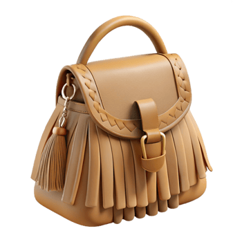 wonderful minimalist Boho Chic Fringe Bag Side View Cutout Transparent Background high quality png
