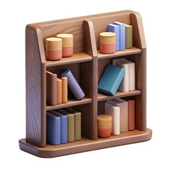 wonderful contemporary Bookshelf Filled with Books Cutout high resolution png