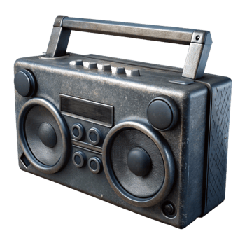 extraordinary vintage Boombox Speaker Close Up Black high resolution png