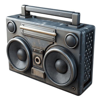 serene traditional Boombox Speaker Close Up Black png