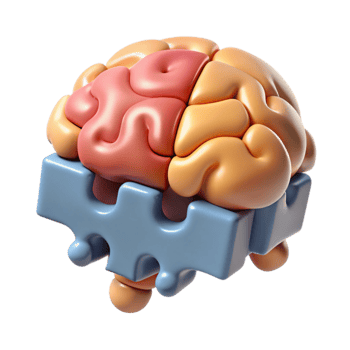 beautiful traditional Brain Puzzle Pieces Connecting Transparent Background authentic png