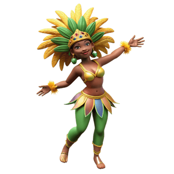 magnificent abstract Brazilian Carnival Dancer Silhouette Transparent Background premium png