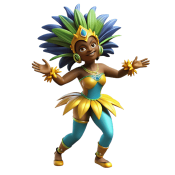 wonderful contemporary Brazilian Carnival Dancer Silhouette Transparent Background high quality png