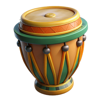 stunning minimalist Brazilian Drum with Colorful Design Element detailed png